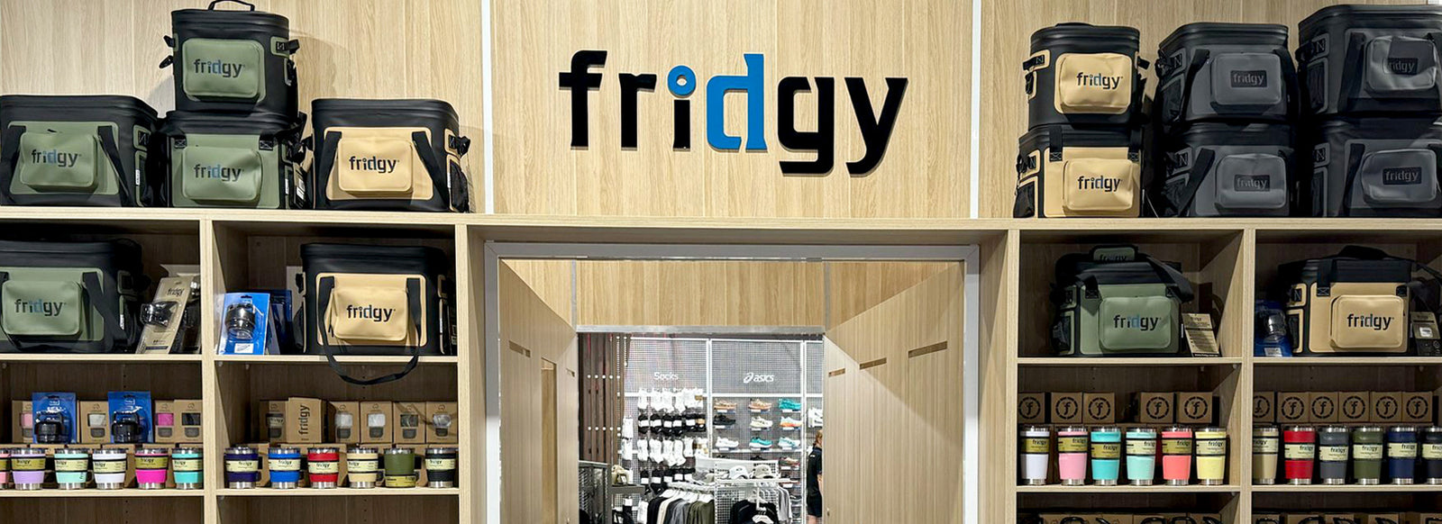 Fridgy wall display at Intersport Hervey Bay
