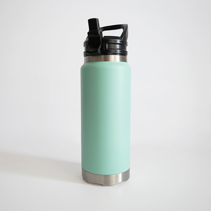 Fridgy 1080ml Grip Range Bottle in Cool Mint – Triple-wall insulated stainless steel water bottle with an ergonomic grip, designed for all-day hydration.