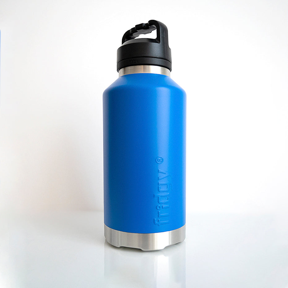 Fridgy All-Dayer Bottle in Regal Blue – Double-wall vacuum insulated stainless steel water bottle designed for all-day hydration and durability.