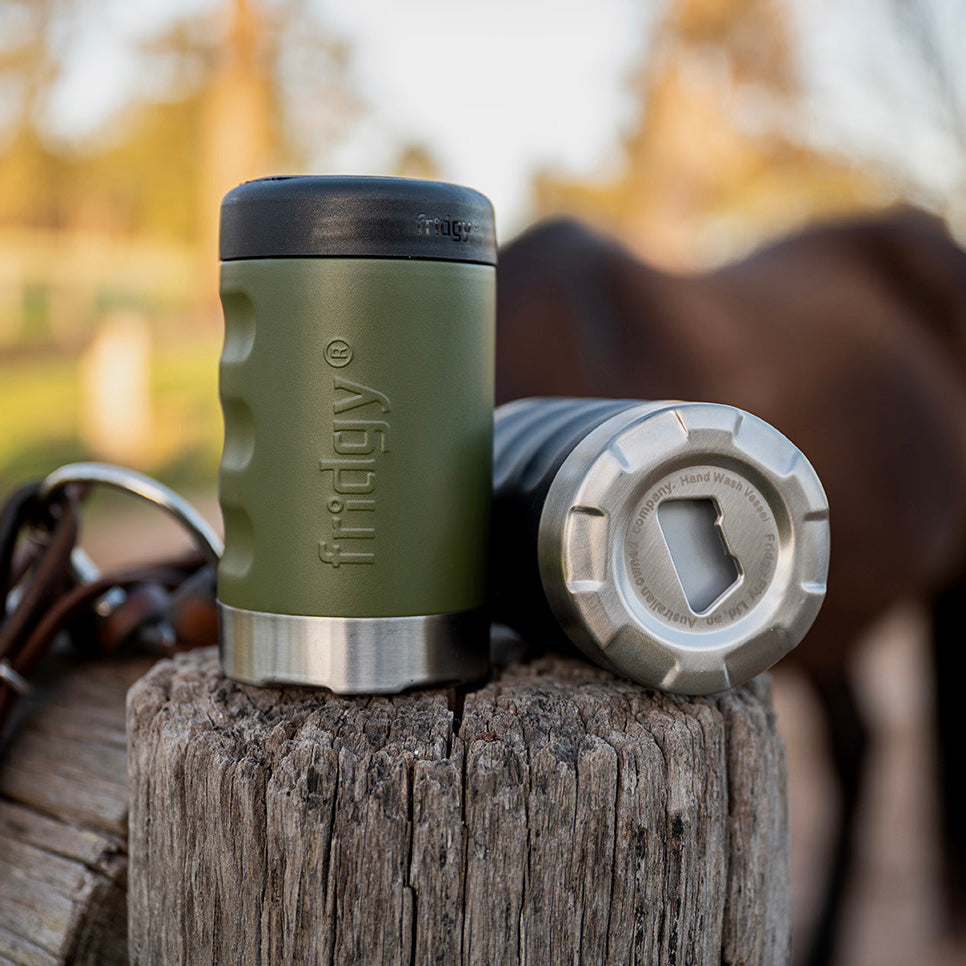 Fridgy 375ml Grip Series Can Cooler in Commando Green