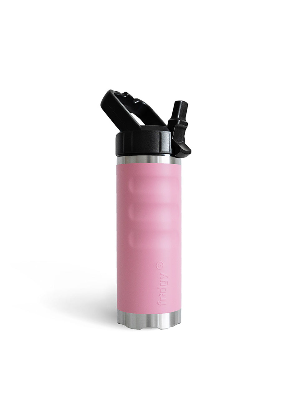 Fridgy 540ml Grip Range Bottle in Fiery Rose held in a little girl's hand – Triple-wall insulated stainless steel water bottle designed for all-day hydration and durability.